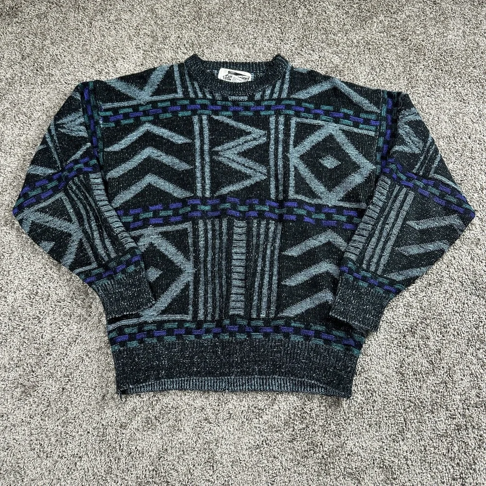 VTG Expressions Sweater Mens Large Coogi Style Cosby Biggie Smalls Pullover‎ 90s